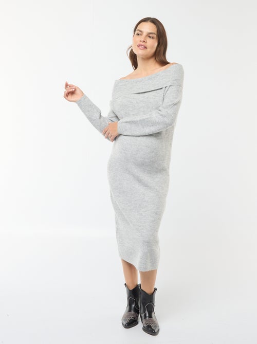 Zwangerschapstrui-jurk met bardothals - Kiabi