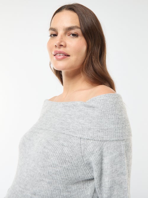 Zwangerschapstrui-jurk met bardothals - Kiabi