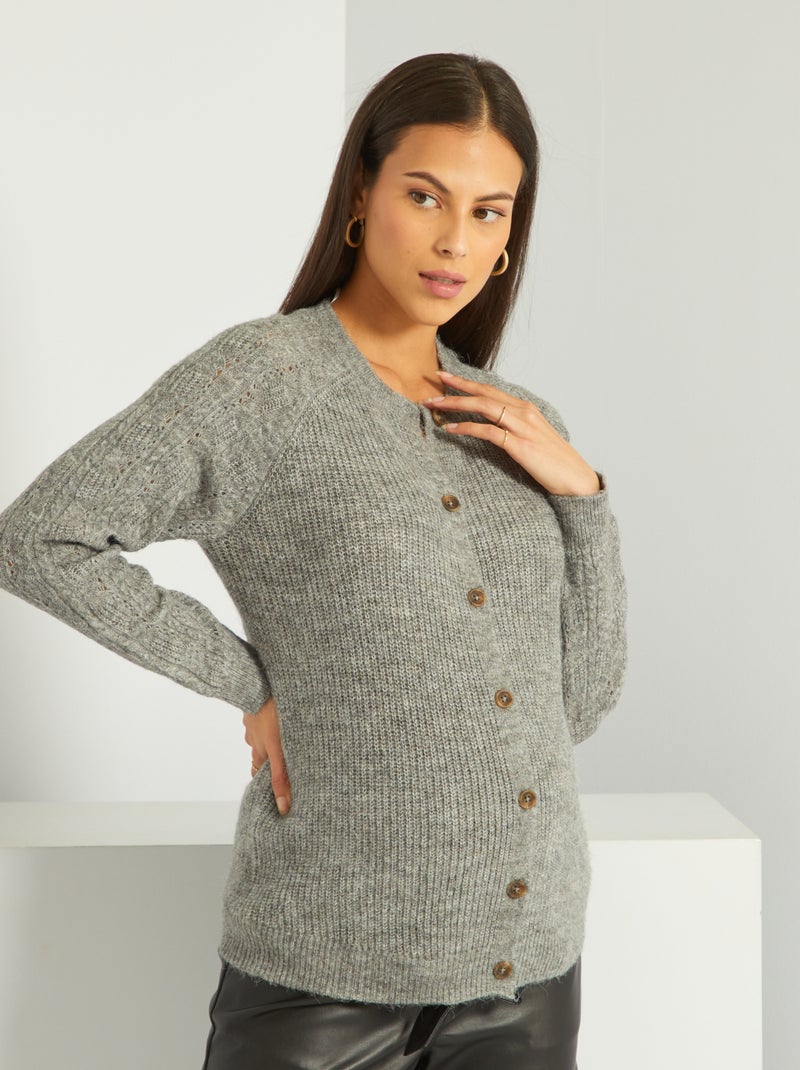 Zwangerschapsvest van warm tricot GRIJS - Kiabi