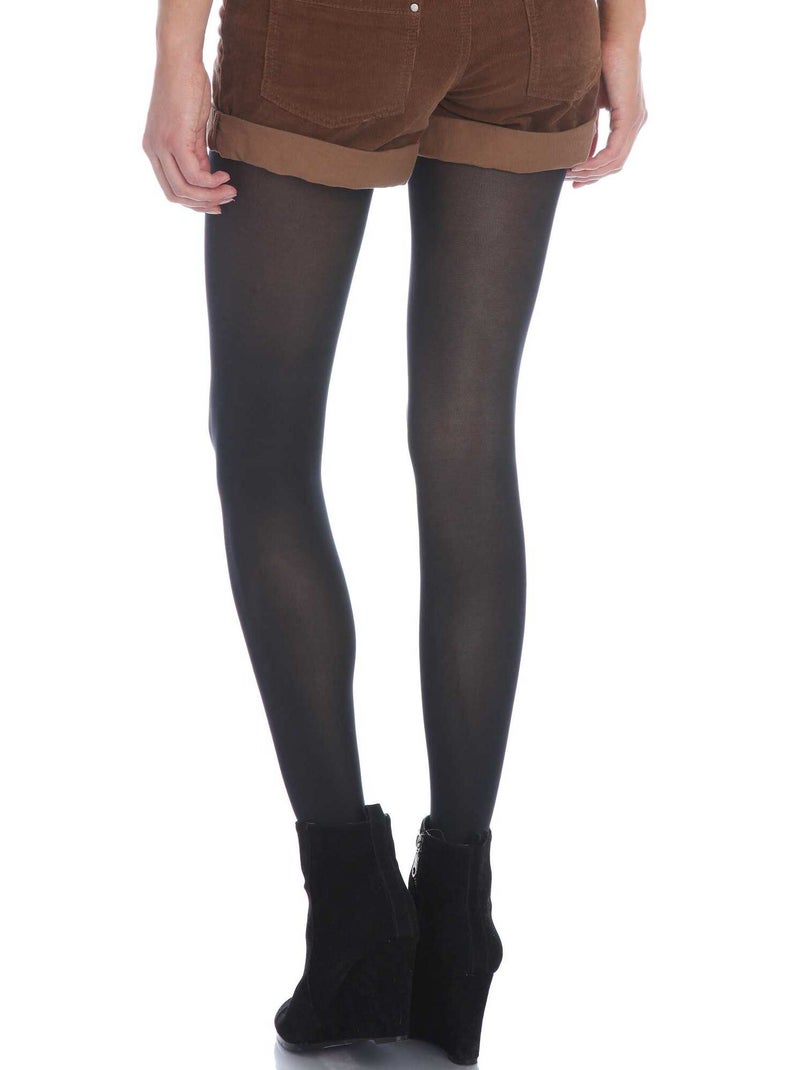 Zwarte ondoorzichtige fluwelen panty 'DIM' 50D zwart - Kiabi
