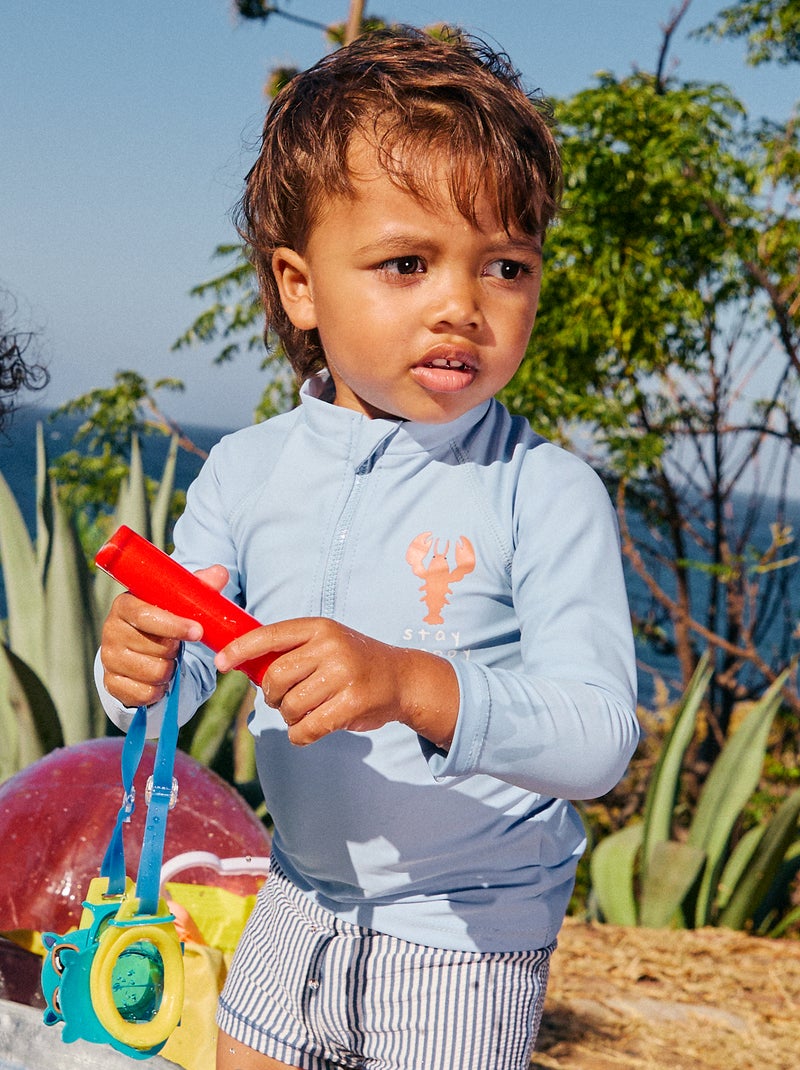 Zwem-T-shirt met lange mouwen Blauw - Kiabi