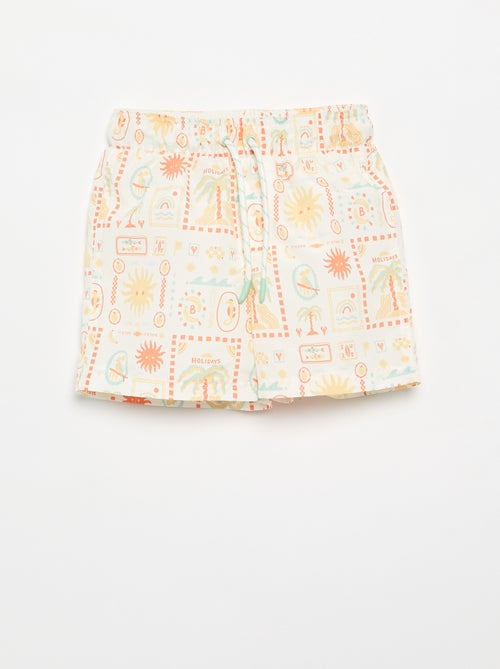 Zwembermuda met all-over zeeprint - Kiabi