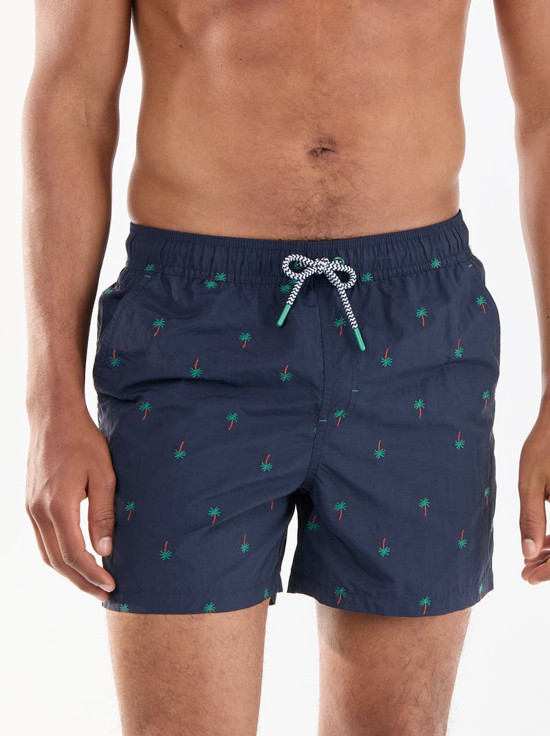 Zwembermuda met motief Blauw - Kiabi