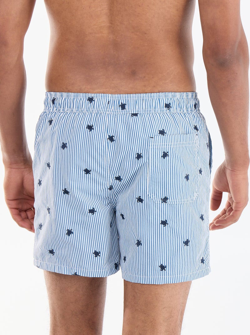 Zwembermuda met motief Blauw - Kiabi