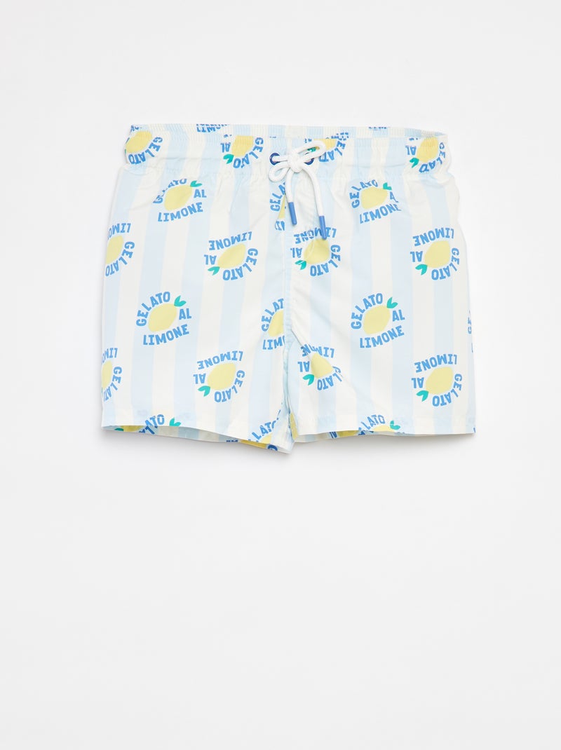 Zwembermuda met motiefje BLAUW - Kiabi