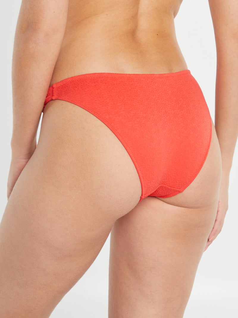 Zwembroek van reliëfstof ROOD - Kiabi