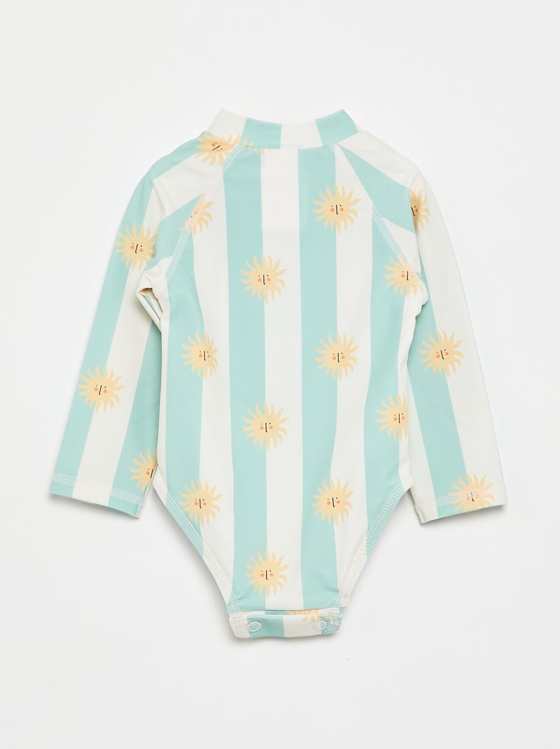 Zwempak body met lange mouwen Blauw - Kiabi