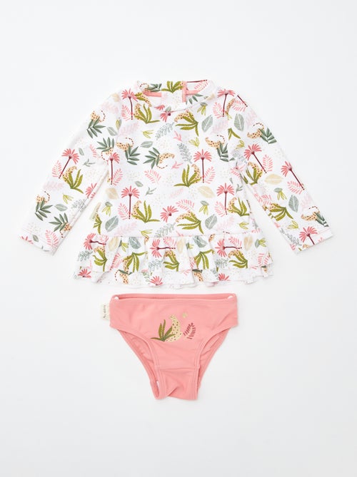 Zwempakje met lange mouw + broekje 'Petit Béguin' - 2-delig - Kiabi