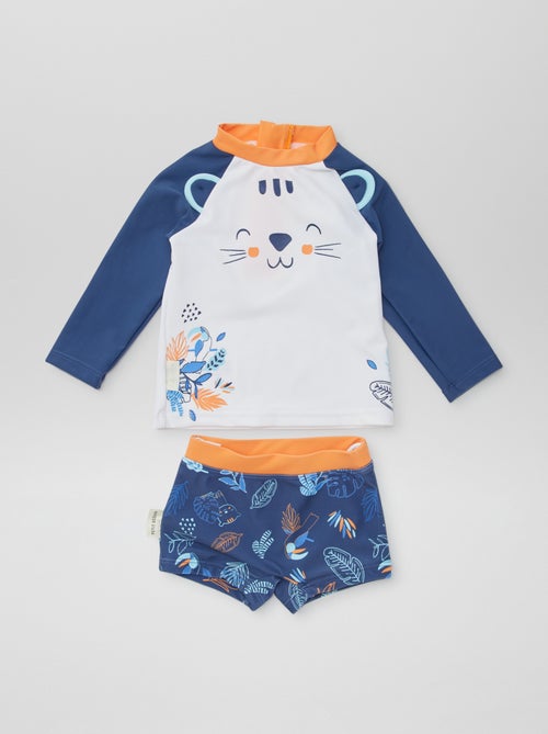 Zwempakje met lange mouwen + zwemboxer 'Petit Béguin' - 2-delig - Kiabi