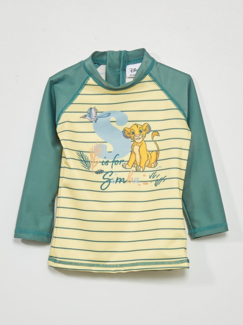 Zwemshirt 'De Leeuwenkoning' 'Disney' groen / geel - Kiabi