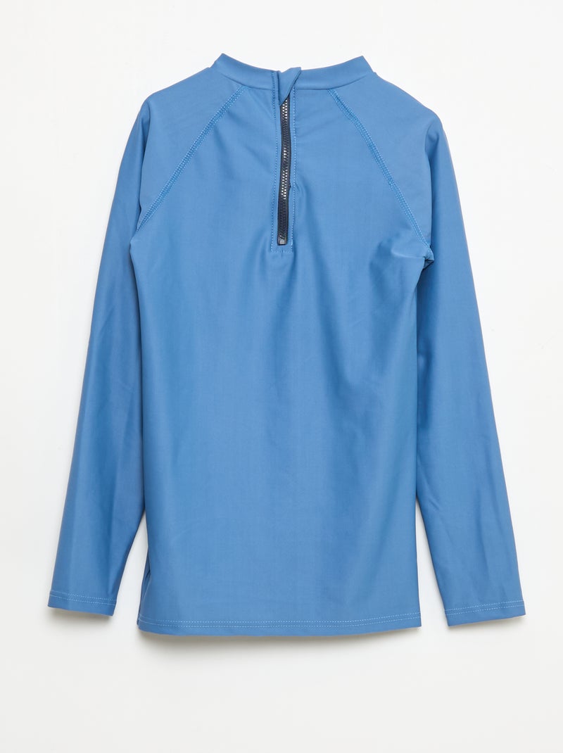 Zwemshirt met lange mouwen uv-werend Blauw - Kiabi