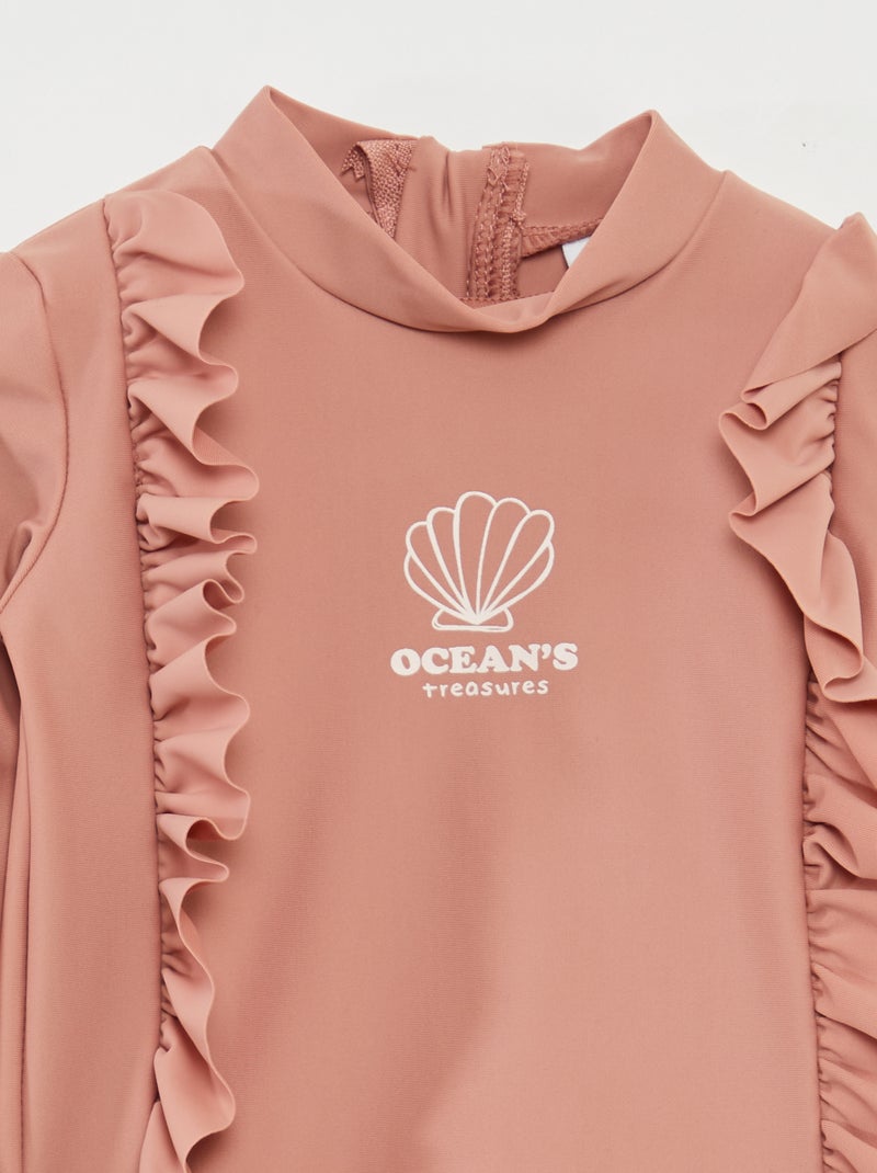 Zwemshirt met ruches en lange mouw ROSE - Kiabi