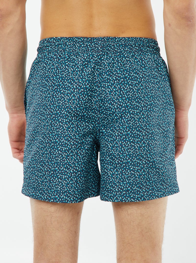 Zwemshort met fantasieprint BLAUW - Kiabi