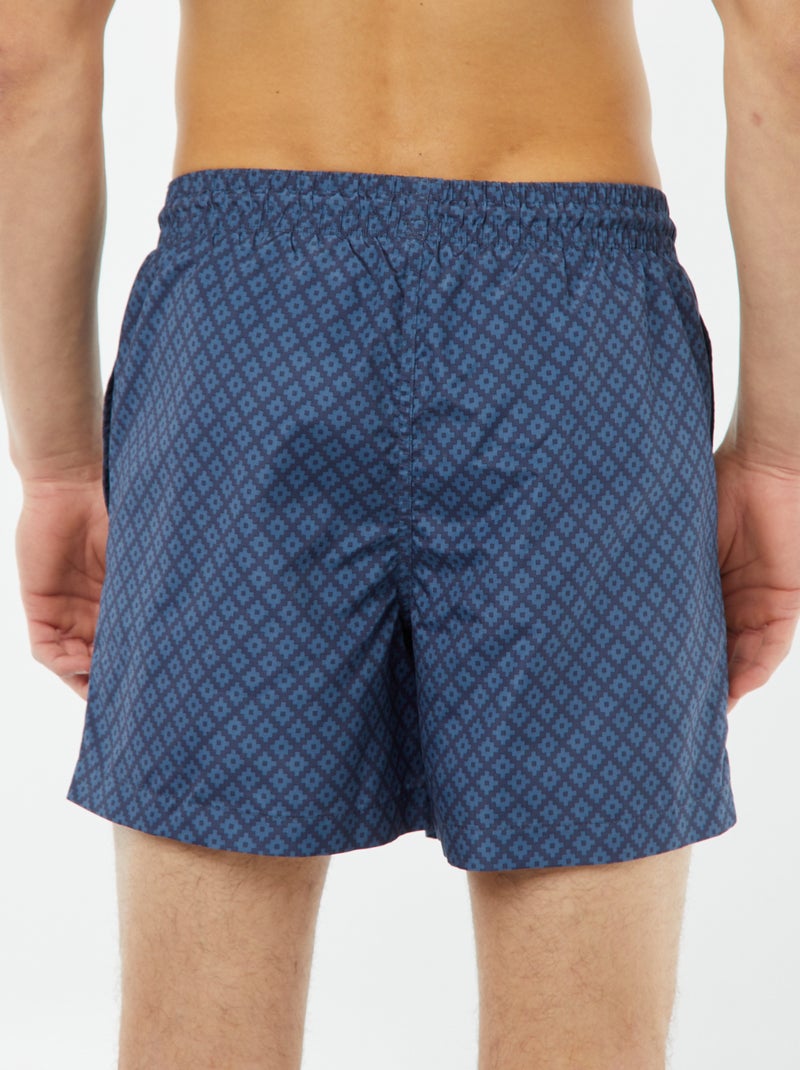 Zwemshort met fantasieprint BLAUW - Kiabi