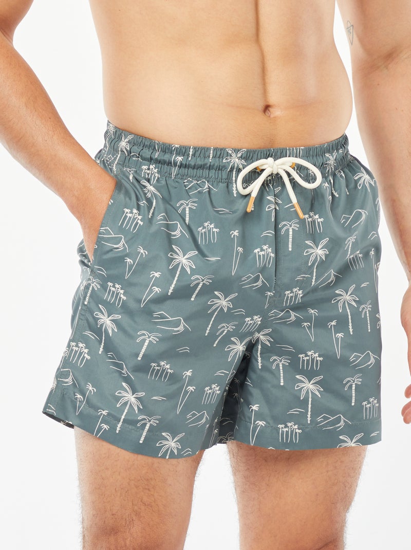 Zwemshort met fantasieprint GROEN - Kiabi
