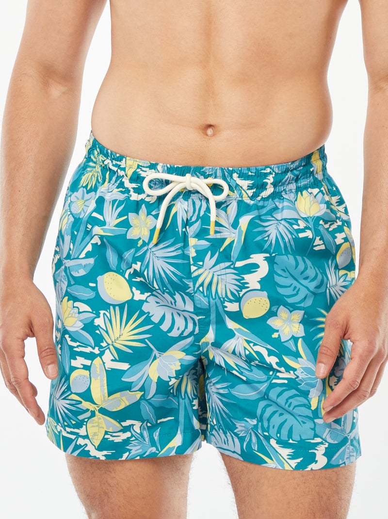Zwemshort met fantasieprint GROEN - Kiabi