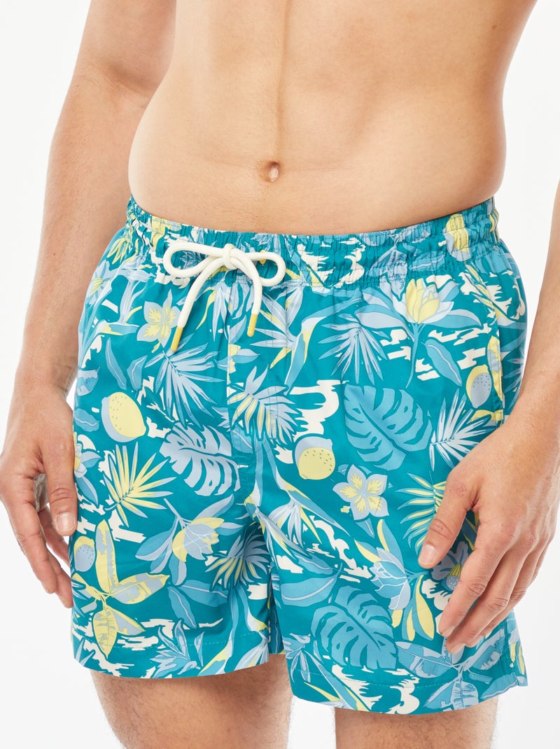 Zwemshort met fantasieprint GROEN - Kiabi