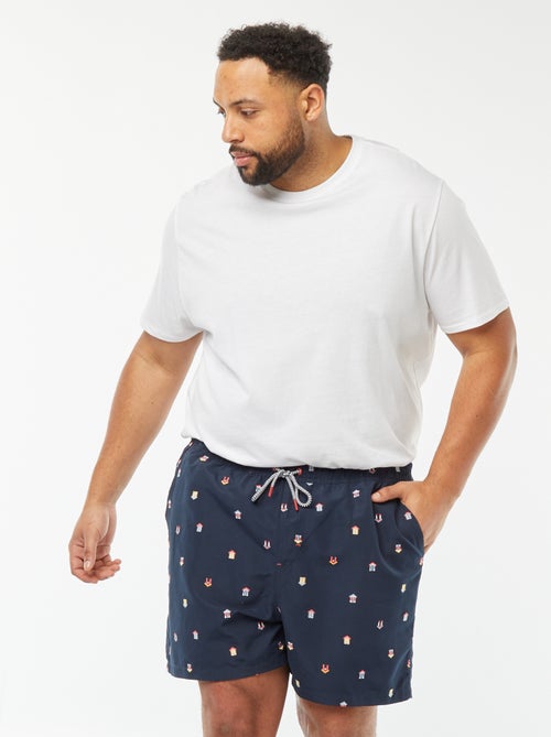 Zwemshort met geborduurde motiefjes - Kiabi