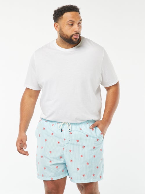 Zwemshort met geborduurde motiefjes - Kiabi