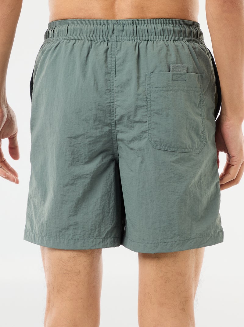 Zwemshort met grote zakken Groen - Kiabi