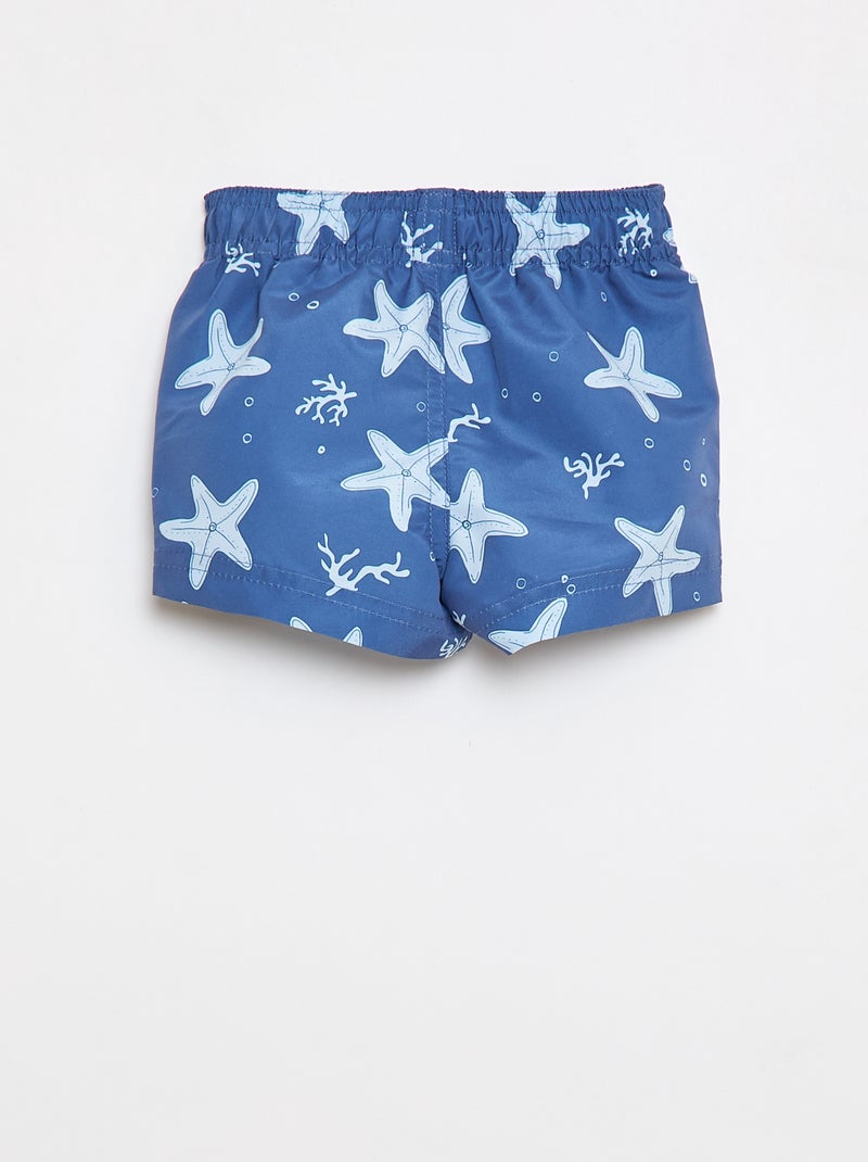 Zwemshort met motief Blauw - Kiabi