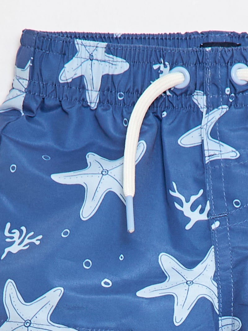 Zwemshort met motief Blauw - Kiabi
