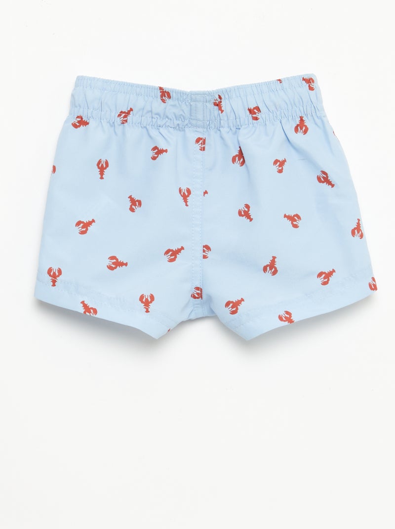 Zwemshort met motief Blauw - Kiabi