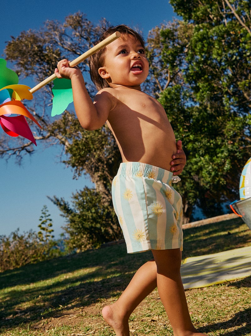 Zwemshort met motief Blauw - Kiabi