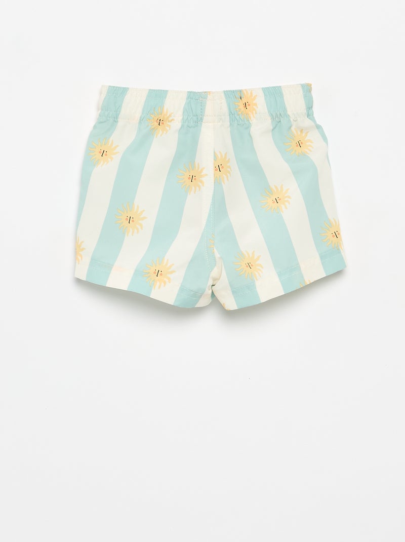 Zwemshort met motief Blauw - Kiabi
