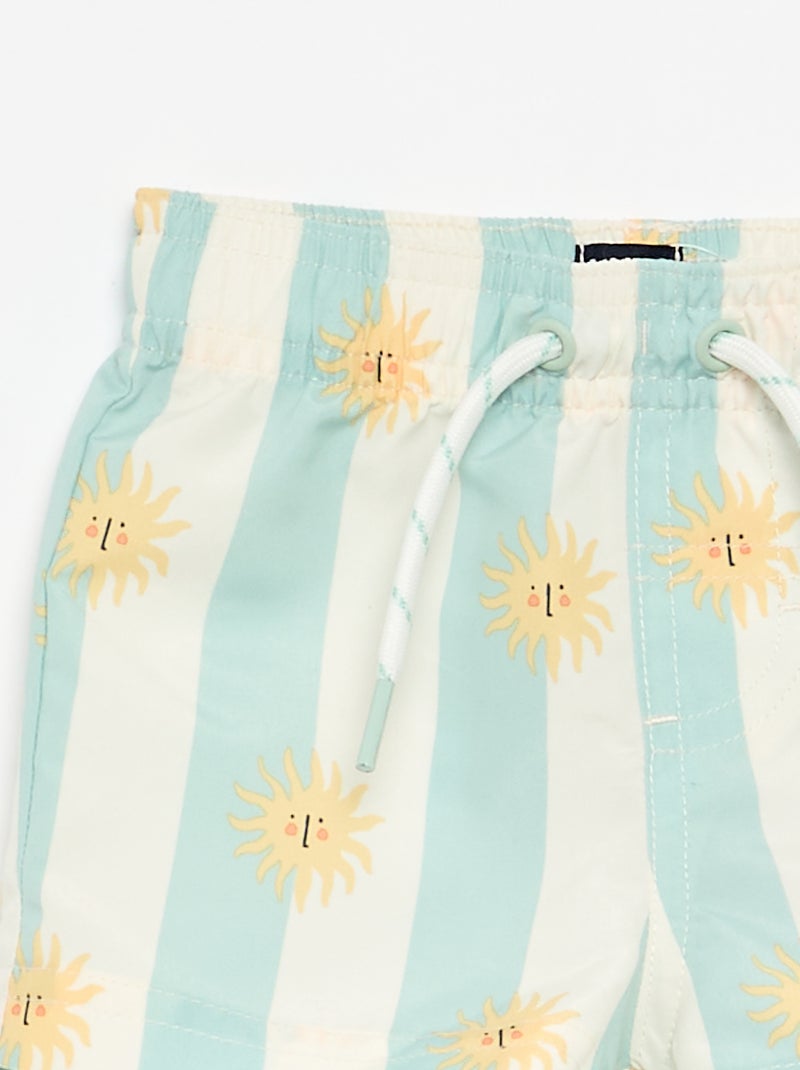 Zwemshort met motief Blauw - Kiabi