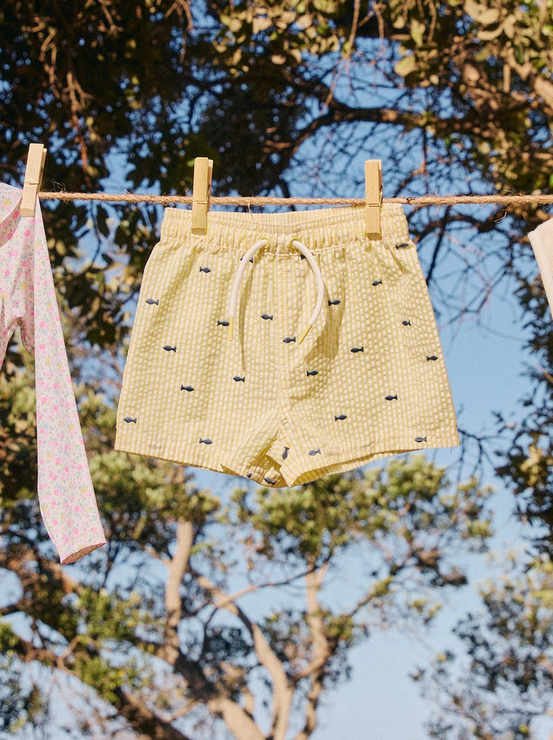 Zwemshort met motief Geel - Kiabi