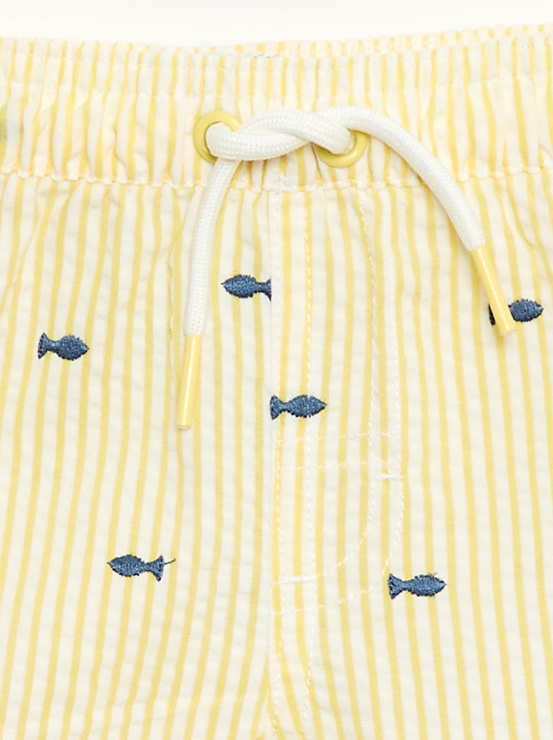Zwemshort met motief Geel - Kiabi