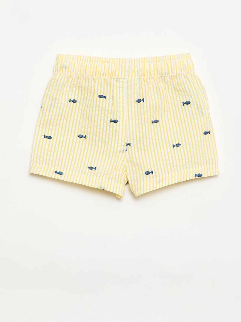 Zwemshort met motief Geel - Kiabi