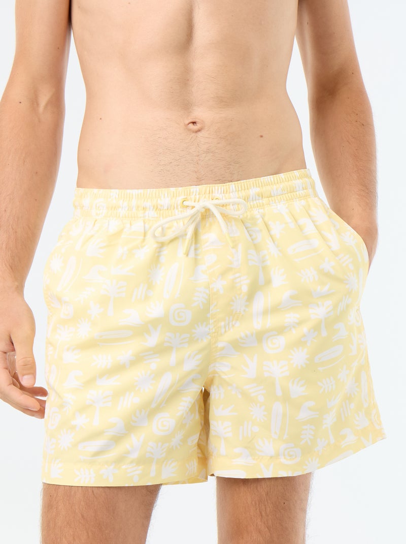 Zwemshort met motief Geel - Kiabi