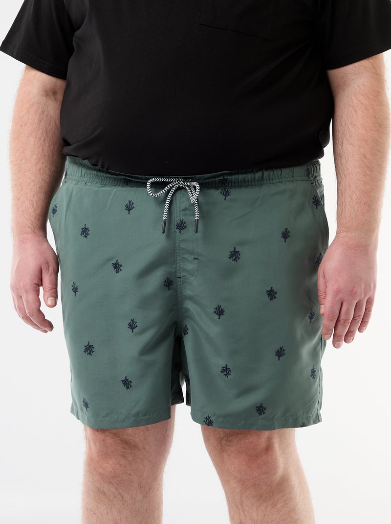 Zwemshort met motief Groen - Kiabi