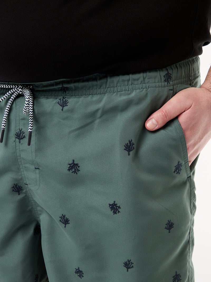 Zwemshort met motief Groen - Kiabi