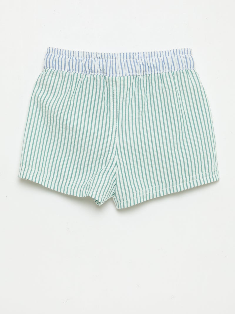 Zwemshort met motief Groen - Kiabi