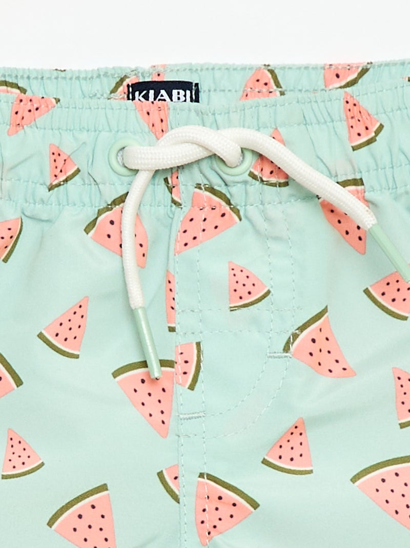 Zwemshort met motief Groen - Kiabi