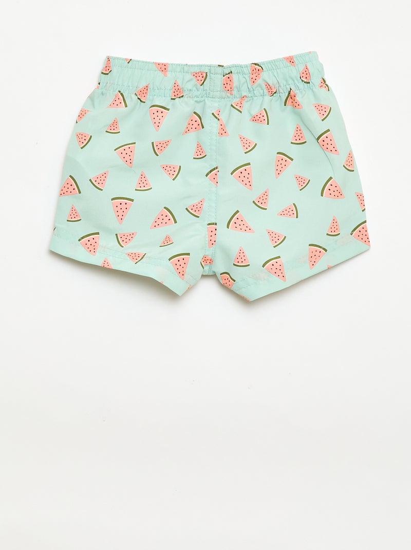 Zwemshort met motief Groen - Kiabi