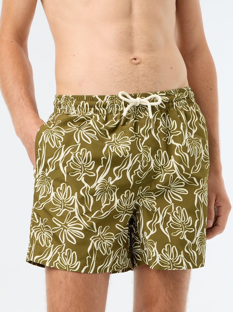 Zwemshort met motief Groen - Kiabi