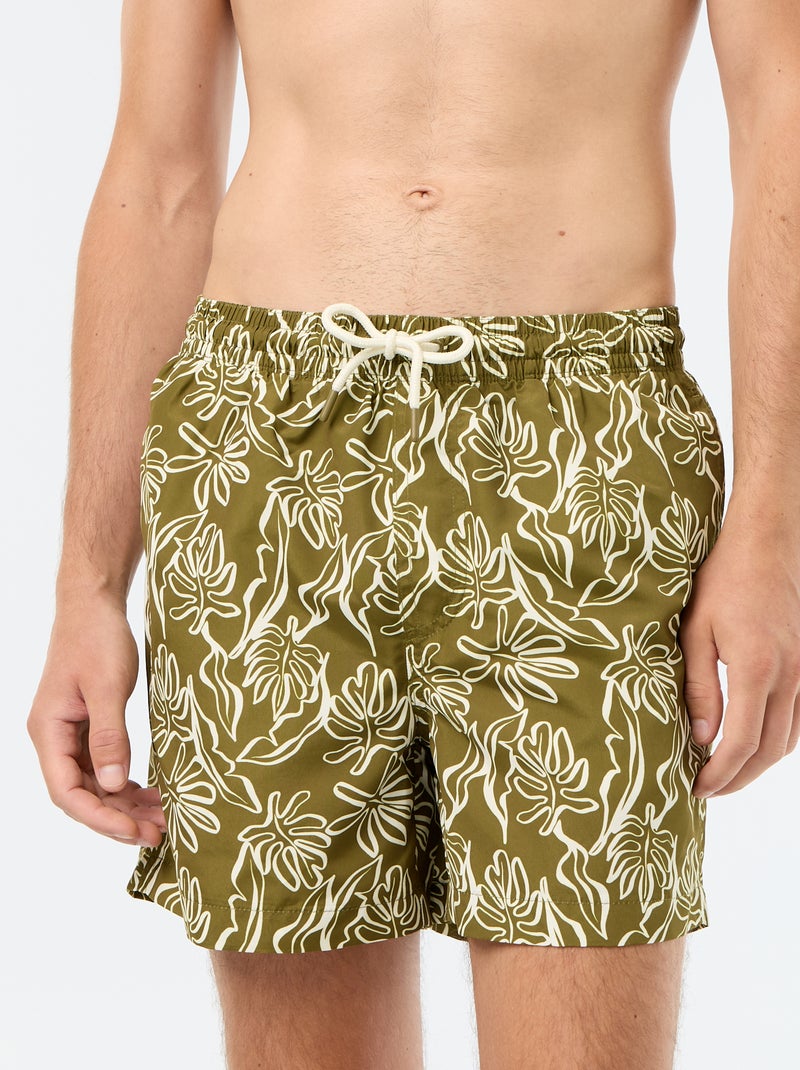 Zwemshort met motief Groen - Kiabi