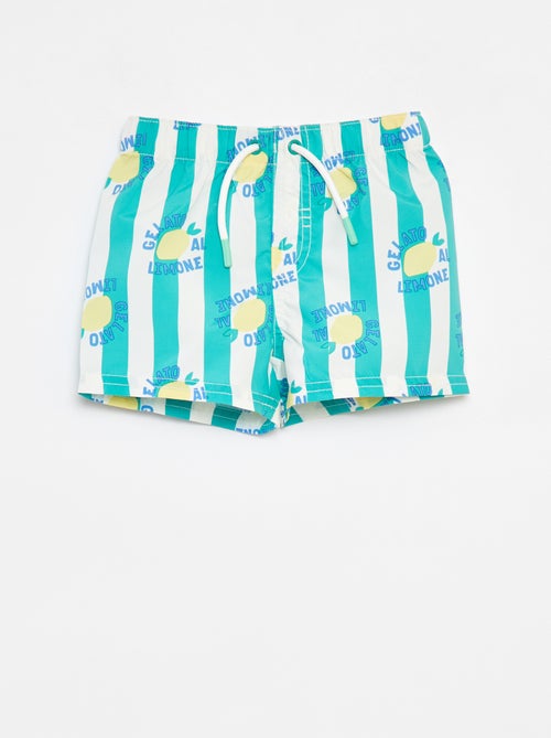 Zwemshort met motiefje en trekkoordje - Kiabi