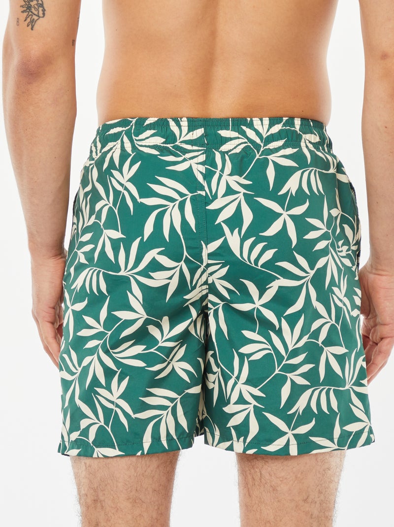 Zwemshort met palmmotief GROEN - Kiabi
