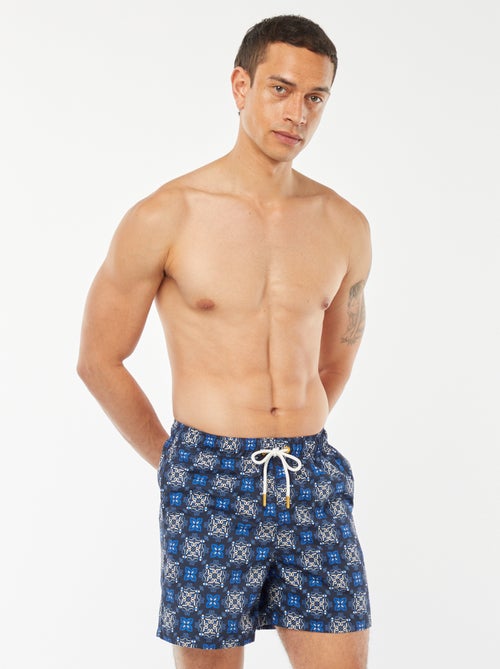 Zwemshort met stencilmotiefjes - Kiabi