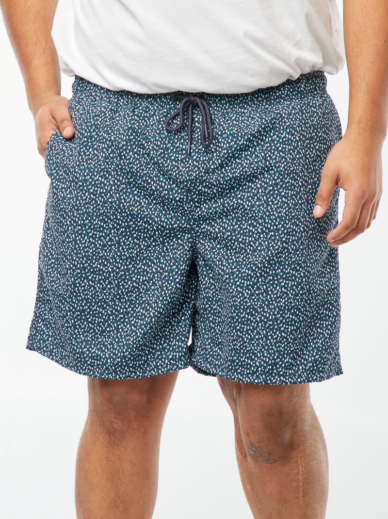 Zwemshort met stippenprint BLAUW - Kiabi