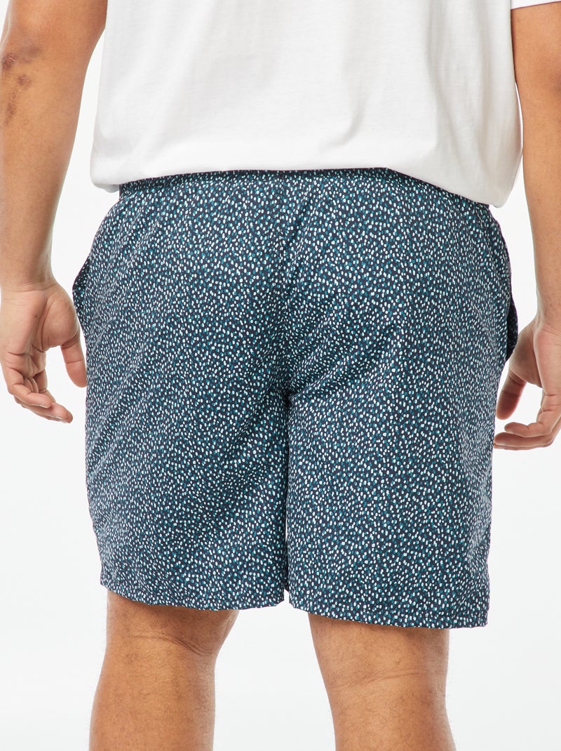 Zwemshort met stippenprint BLAUW - Kiabi
