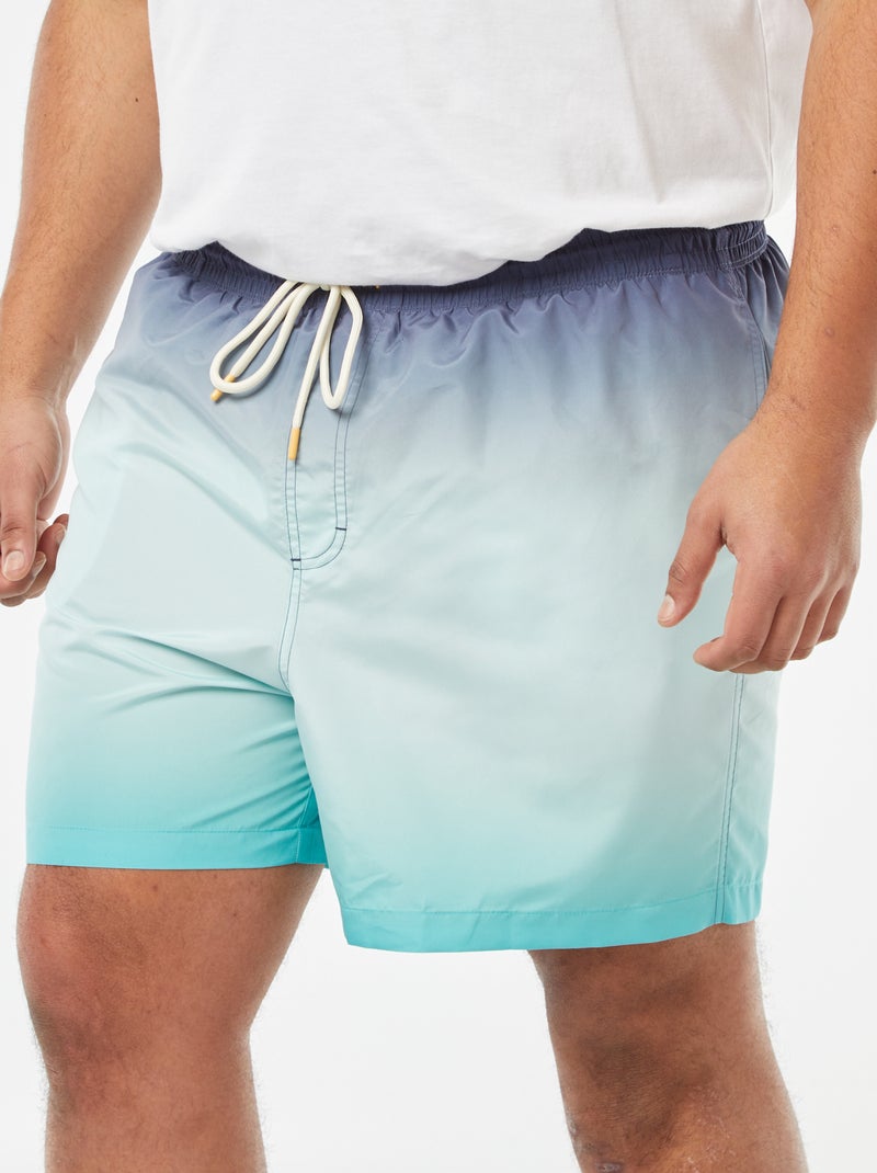 Zwemshort met tie-dyeprint BLAUW - Kiabi