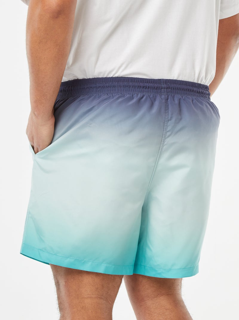 Zwemshort met tie-dyeprint BLAUW - Kiabi