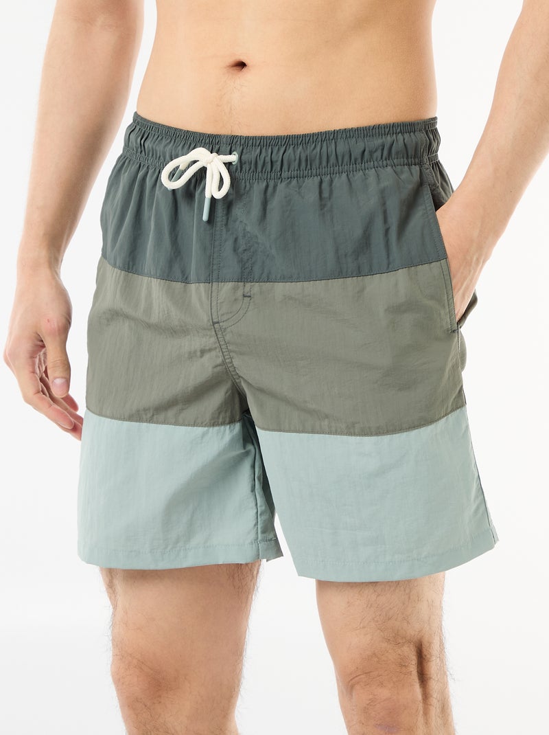 Zwemshort met zakken Kaki - Kiabi