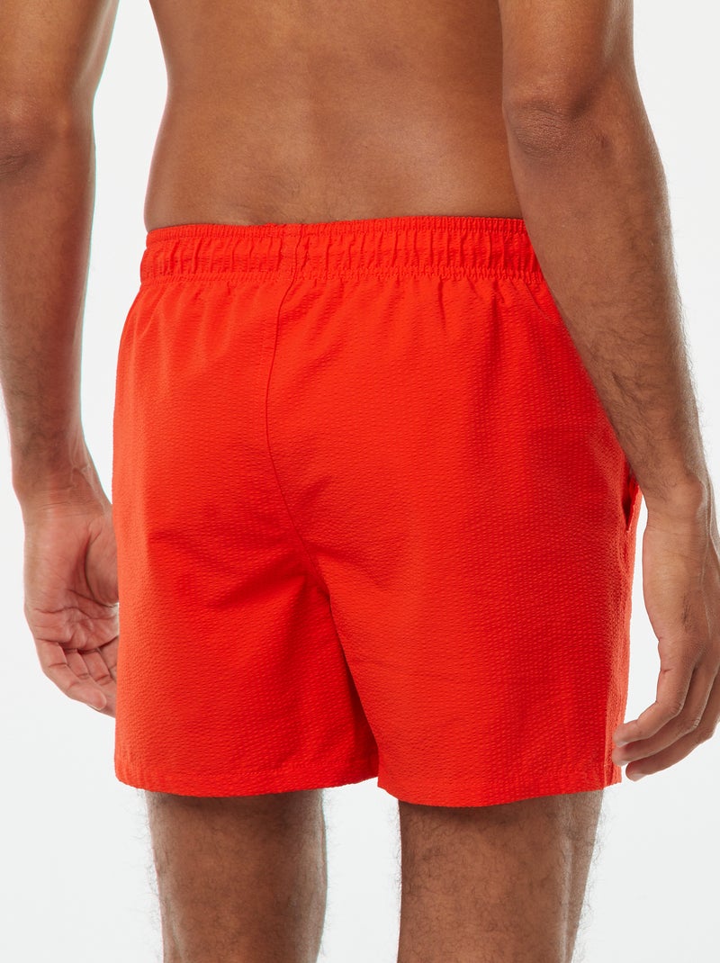 Zwemshort van reliëfstof ROOD - Kiabi